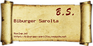 Biburger Sarolta névjegykártya